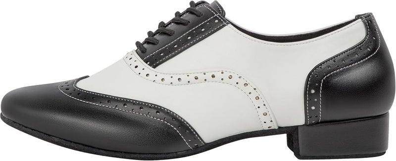 Linodes Men's Latin Dance Shoes 1 Inch Leather Sole Ballroom Salsa Tango Waltz Character Shoe-Colorful - Image 2